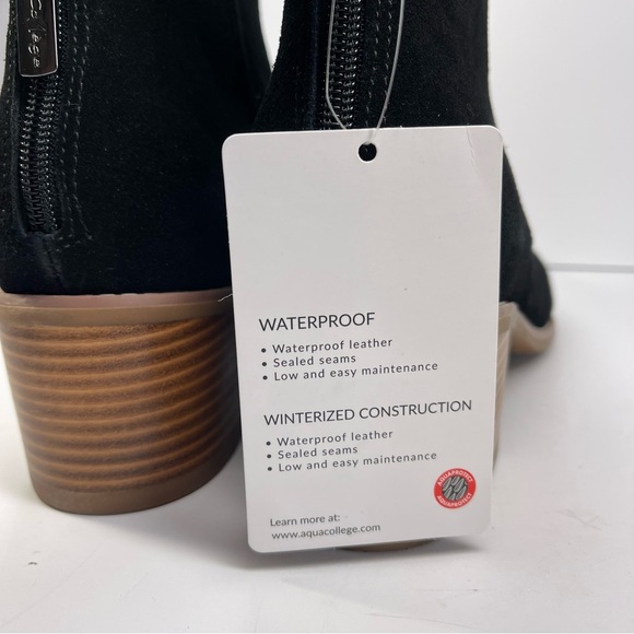 Aqua College Woman's Emily Black Suede Waterproof Black Ankle‎ Boots Size - Picture 7 of 12